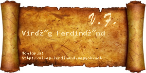 Virág Ferdinánd névjegykártya