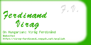 ferdinand virag business card